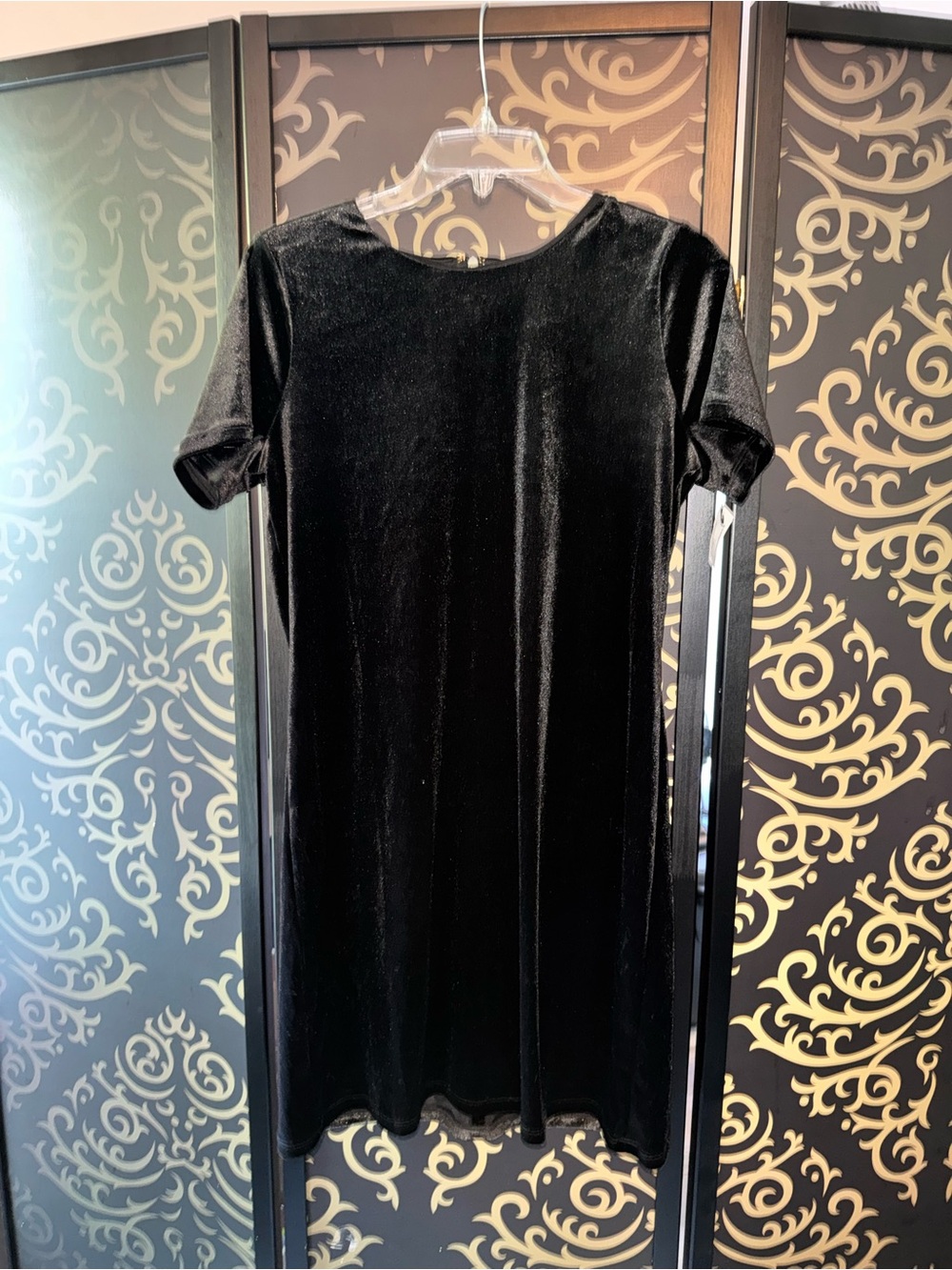 Michael Kors Black Velvet Short-Sleeve Tunic